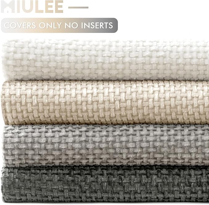 MIULEE Pack of 4 Couch Throw Pillow Covers 18x18 Inch Gray Soft Decorative Chenille Pillow Covers Farmhouse Accent Cushion Covers for Boho Home Decor Sofa Bedroom Living Room - Image 6