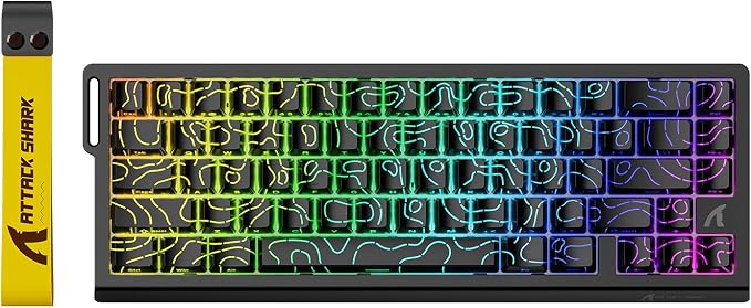 ATTACK SHARK X68HE RT Mechanical Gaming Keyboard 60% Wired TKL-BlackContour | Adjustable Actuation,Hall Effect Magnetic Switch,8KHz Polling Rate,RGB Backlit,Top Mount,Side Printed Keycap for PC Mac Gamer by ATTACKSHARK
