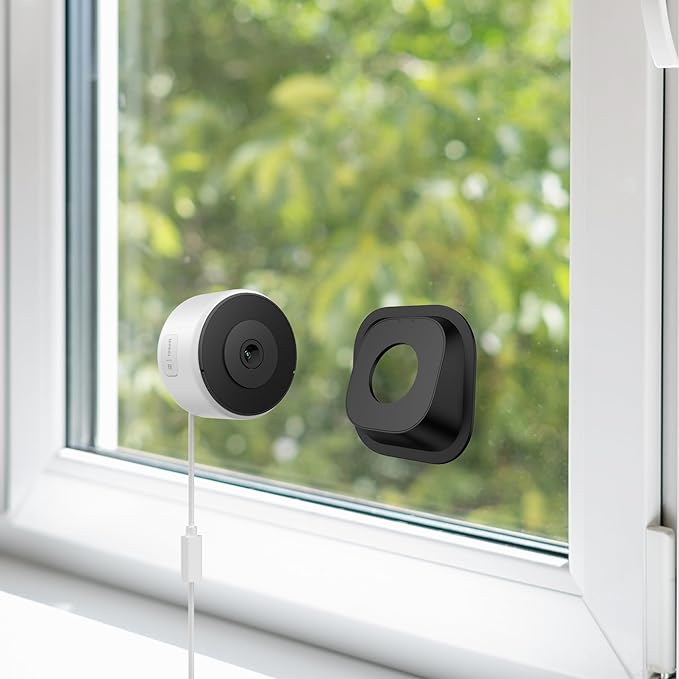 Luna 3MP 2K Window Camera, 2.4GHz & 5GHz WiFi6 Indoor Cameras for Home Security Outdoor, Smart AI Descriptive Motion Alert, Color Night Vision, Stick-On Glass-Angled Mount Wired, Easy & Quick Install by LUNAHOME