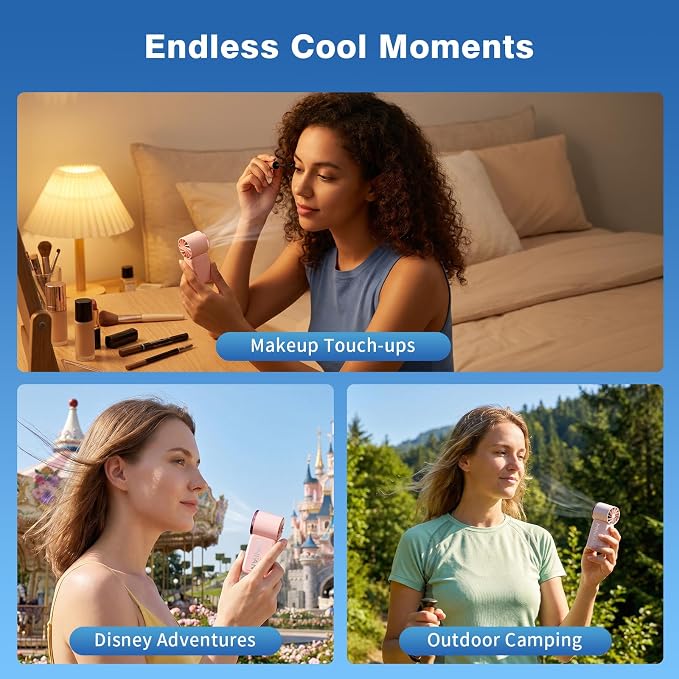 Portable Handheld Mini Fan, Mini Portable Fan with 6 Speeds, 16920 RPM Turbo High Speed Airflow, USB Rechargeable Small Personal Fan with LED Display, Pocket Hand Fan for Travel Makeup Outdoor Office - Image 8