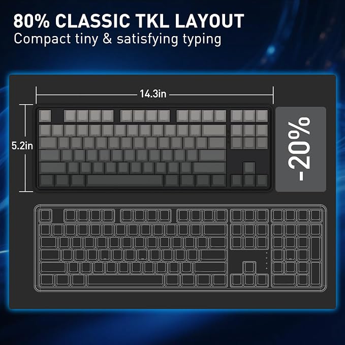 Redragon K707 HE Rapid Trigger Gaming Keyboard, 87 Keys TKL Wired Mechanical Keyboard w/Hyper-Fast Actuation Hall Effect Magnetic Switch, Actuation Point Adjustable, Side Printed PBT Gradient Keycaps - Image 6