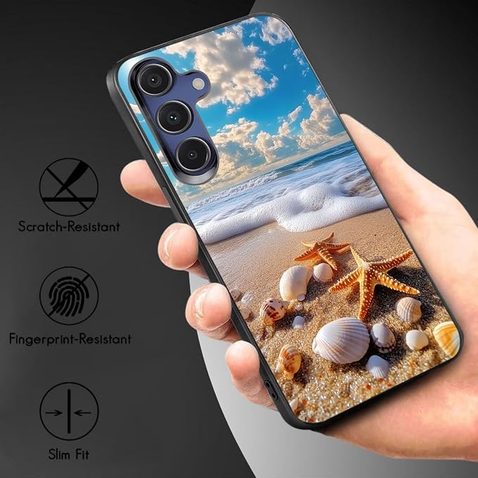 Designed for Galaxy S25 FE Phone Case,Slim Silicone Shockproof Protective Case for Galaxy S25 FE 6.7 inch,Beach Shell - Image 3