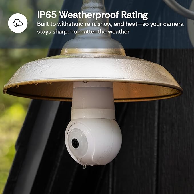 Luna Light Bulb Security Cameras Wireless Outdoor Indoor, 360° Pan Tilt, Color Night Vision, LED Bulb & Spotlight, 2.4GHz 5GHz Wi-Fi, Porch Light Cameras for Home Security (2026 Upgrade Version) - Image 7