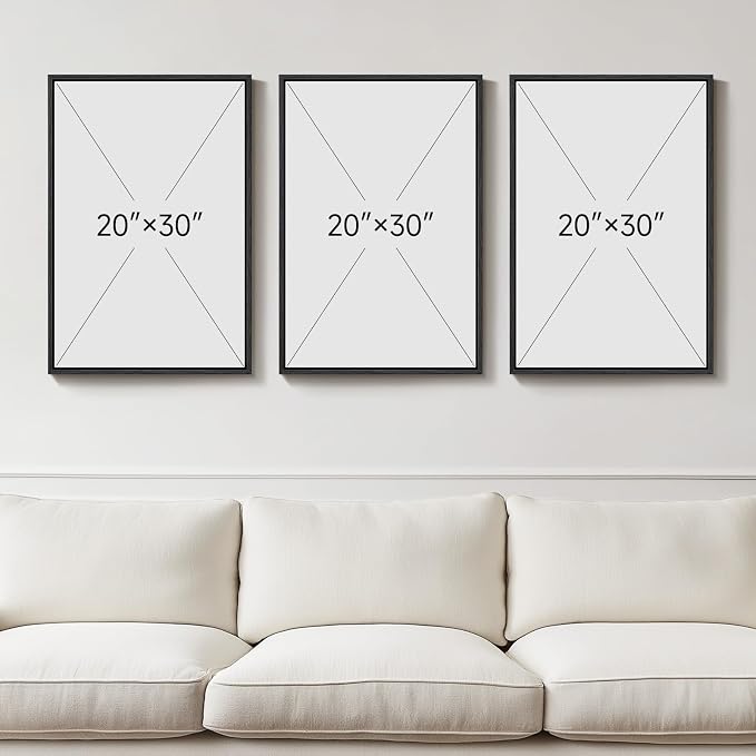Large Framed Black and White Abstract Wall Art, 3 Piece Modern Canvas Prints Paintings Artwork for Walls, Minimalist Black Beige Gold Pictures for LIving Room Bedroom Office Wall Decor Total 30x60 In - Image 3