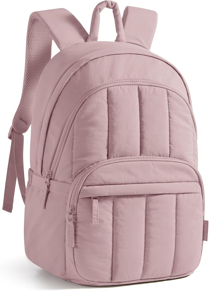 BAGSMART College Laptop Backpack,Cute Travel Backpack for Women,Quilted Computer Bookbag by BAGSMART