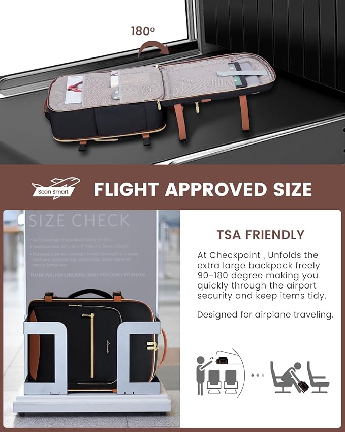 LOVEVOOK 40L Travel Backpack for Women & Men, Airline Approved Carry On Luggage with 3 Packing Cubes, TSA Overnight Bags, Waterproof Personal Item Bag, Weekender Essentials Backpacks fits 17" Laptop - Image 2