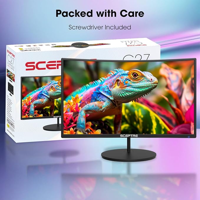 New! Sceptre Curved 27-inch Gaming Monitor 100Hz 1080p R1500 98% sRGB HDMI x2 VGA Build-in Speakers, VESA Wall Mount Machine Black 2026 (C275W-1920RN Series) - Image 3