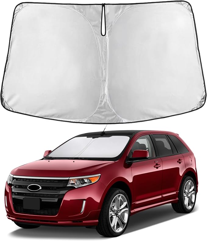 EcoNour Windshield Sunshade Compatible for Ford Edge 2007-2012 2013 2014, Sun Visor for Front Windshield & Window Sun Shade Cover, UV Heat Blocker & Protector, Car Accessories by EcoNour