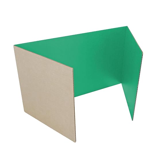 Flipside Products 18”x 48” Green Study Carrel, Privacy Boards, Student Privacy and Focus Booth for The Classroom, Desk Divider Cubby for Tests, Made in USA - 12 Pack by FlipsideProducts
