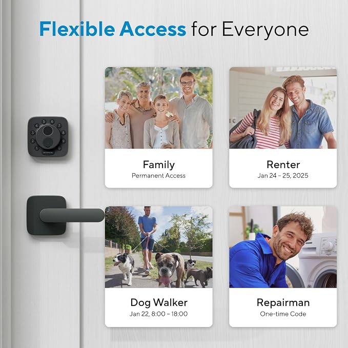 ULTRALOQ Bolt SE Keypad Door Lock with Handle, Built-in Wi-Fi, Matter Over Thread, App Remote Control, Works with Apple Home, Alexa, Google, Fingerprint Smart Locks for Front Door, Auto Lock - Image 7