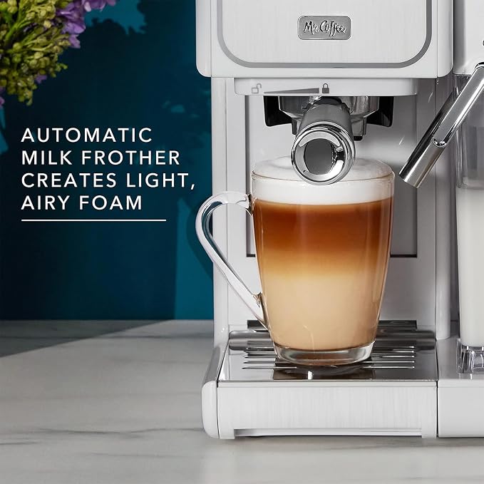 Mr. Coffee One-Touch CoffeeHouse - Espresso, Cappuccino, and Latte Maker, with Easy Serving Espresso (ESE) Pod compatibility - White - Image 4