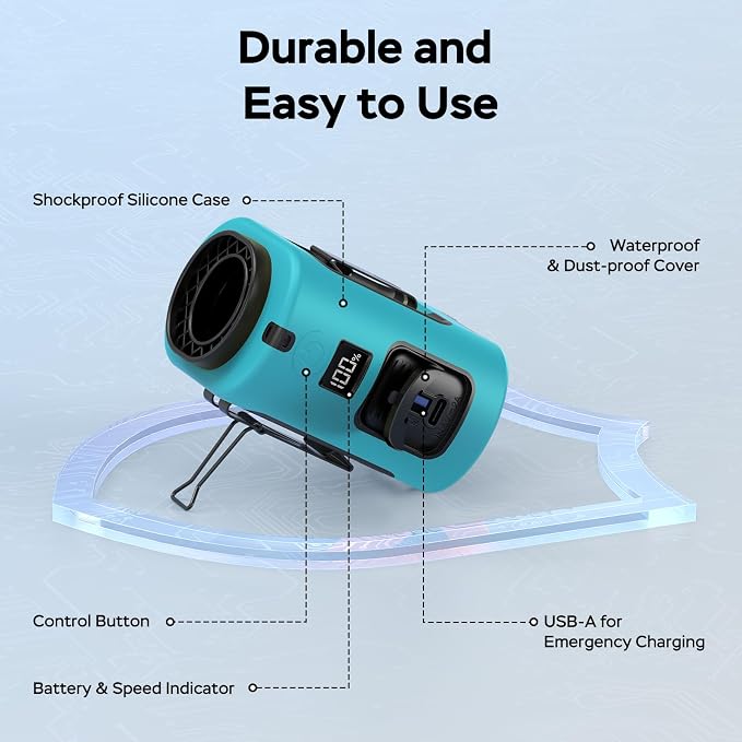 AMACOOL Mini Portable Waist Fan Clip on, Gifts for Father Him Men Dad Husband, 13000RPM Rapid-Cooling Personal Neck Fans, Wearable Shirt Belt Fan for Women Men Outdoor Work Jobsite Travel Camping - Image 7