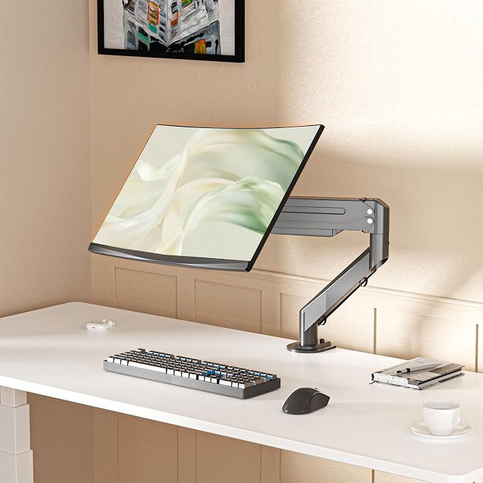 Suptek Monitor Mount Gas Spring Monitor Arm Desk Mount Fully Adjustable Fits 17 20 22 23 24 26 27 32 35 inch Monitors Weight Capacity up to 24.25 lbs - Image 7
