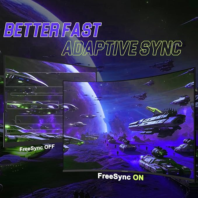 Amzfast 27 inch 200Hz Curved Gaming Monitor, FHD 1080p with Built-in Speakers, FreeSync, MPRT 1ms, 130% sRGB, 3000:1, 1500R, VESA Mount, HDMI 2.0&DP 1.4, 12 Months Warranty Exchange, AMZG27C1 - Image 4