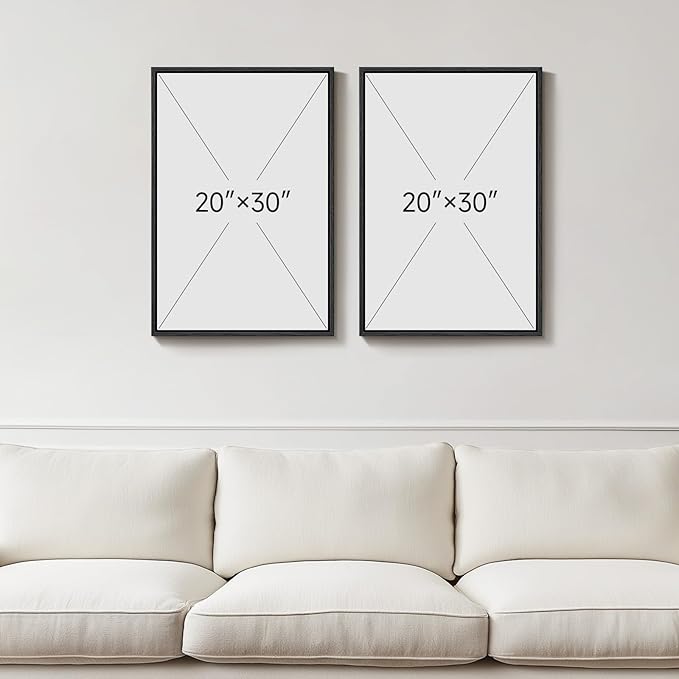 Framed Neutral Abstract Floral Wall Art, 2 Piece Black and Beige Minimalist Canvas Prints Paintings Artwork for Walls, Modern Elegant Pictures for Living Room Dining Room Bedroom Wall Decor 20x30 In - Image 3