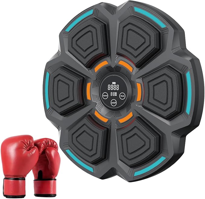OurStarry Smart Music Boxing Machine for Adults and Kids, Wall Mounted Punching Trainer with Boxing Gloves, LED Electronic Target, 9 Modes and 9 Speeds, Home Gym Workout Equipment by OurStarry