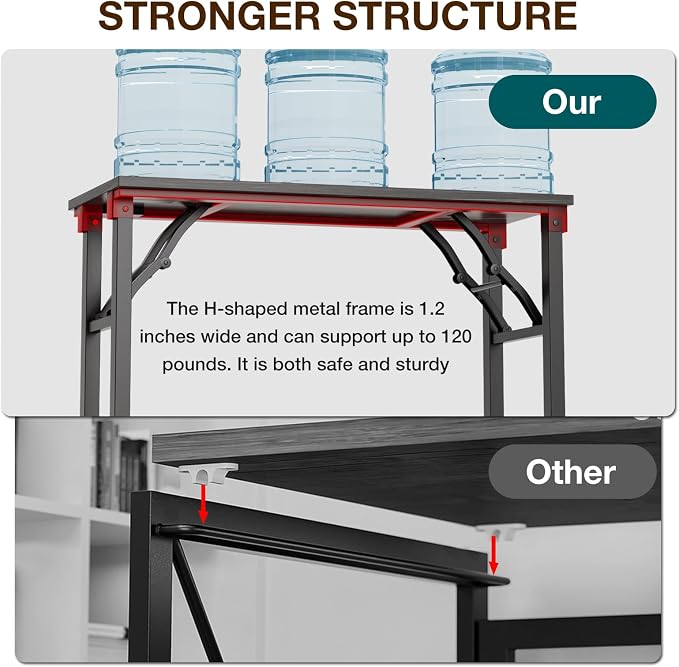 TEMI Small Computer Desk Folding Table - 35.8" Foldable Office Desk, No Assembly, Perfect for Small Spaces in Bedroom, or Apartment, Portable Mini Desk or Study Table Compact Design, Marble Greige - Image 7