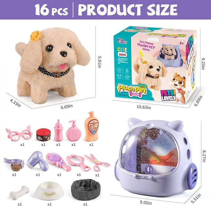 Vanvimen 16 Pcs Robot Dog Toys for Girls, Toys for 3 4 5 6 7 8 Year Old Girls Kids Boys, Realistic Robot Puppy Toddlers Girl Toy for 5-7 6-8, Ideas Birthday Gifts for Girl 3 4 5 6 Year Old - Image 8