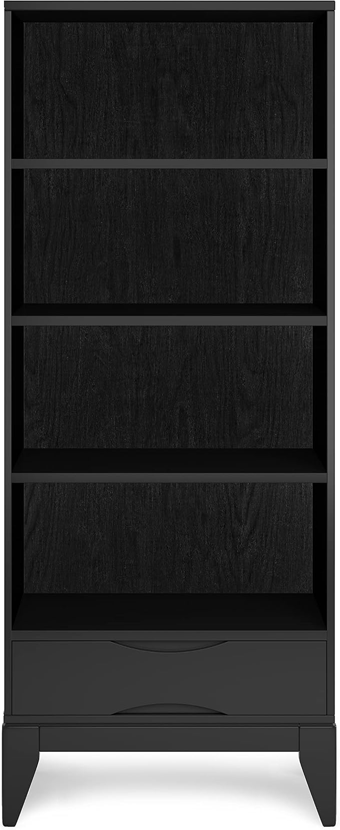 SIMPLIHOME Harper Desk and Bookcase Bundle - 60 inch Wide Solid Wood Mid Century Modern Desk with Drawers and 24 inch Wide 4-Shelf Bookcase in Black, Home Office Furniture (Set of 2) - Image 7