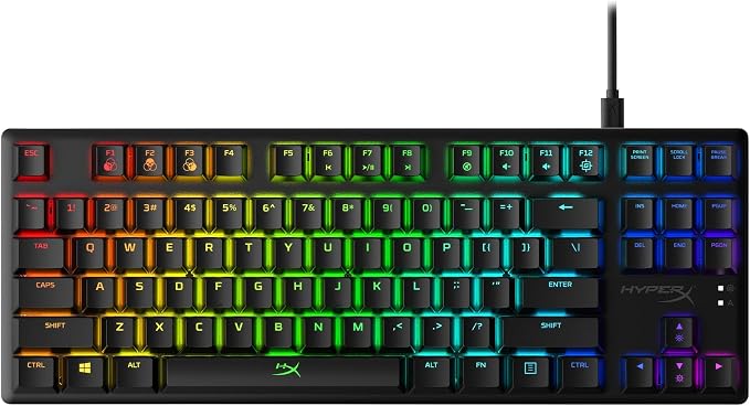 HyperX Alloy Origins Core - Tenkeyless Mechanical Gaming Keyboard, Software Controlled Light & Macro Customization, Compact Form Factor, RGB LED Backlit, Tactile HyperX Aqua Switch,Black by HyperX