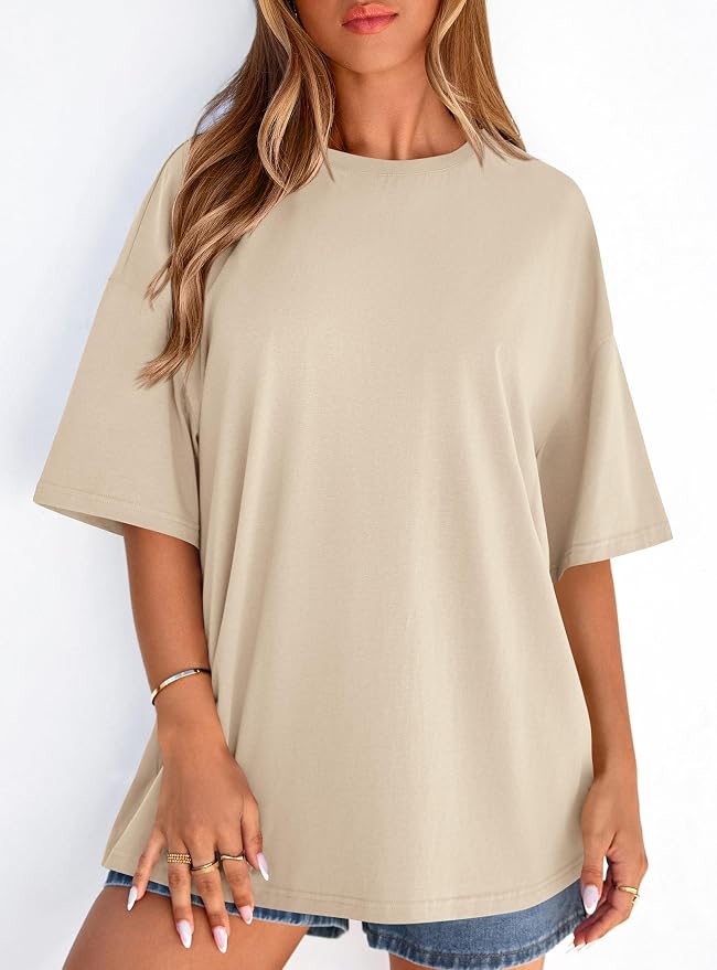 PRETTYGARDEN Womens 2026 Spring Going Out Tops Casual Short Sleeve Crewneck Loose Fit Basic Oversized T Shirts Summer Outfits - Image 7