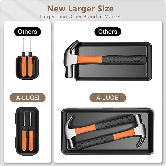 A-LuGei 【More Larger Size】 【69 PCS-5 Size】 Tool Box Organizer Tray Divider Set【Black】 Desk Drawer Organizer Bin, Garage Organization and Storage Toolbox for Rolling Tool Chest Cart Cabinet WorkBench - Image 2