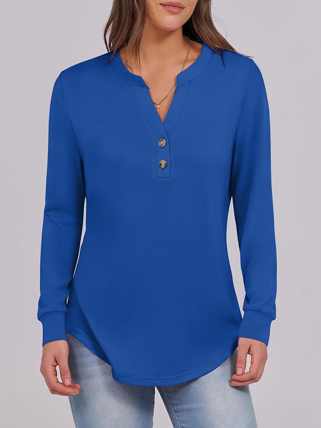 ANRABESS Women's Long Sleeve Shirts 2026 Spring Fashion Dressy Casual Tops Trendy Henley Blouses Cute Work Outfits Clothes - Image 4