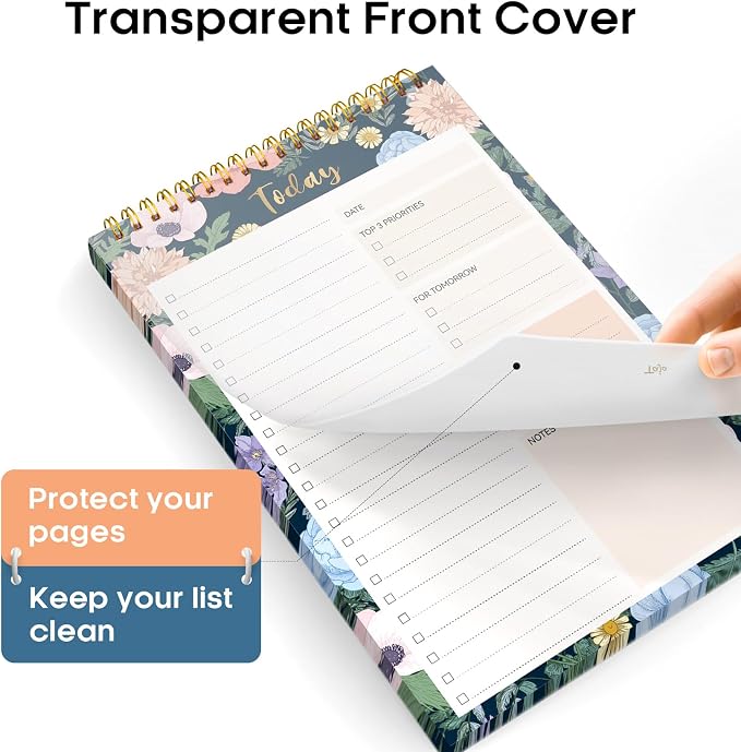 Taja To Do List Notepad, Undated Daily Planner for Work and Goal Setting | Floral Symphony, 52 Sheets, 9.8" x 6.5" , for Office, Home and school, Daily Task Planning, Notes and Everyday Organization - Image 3