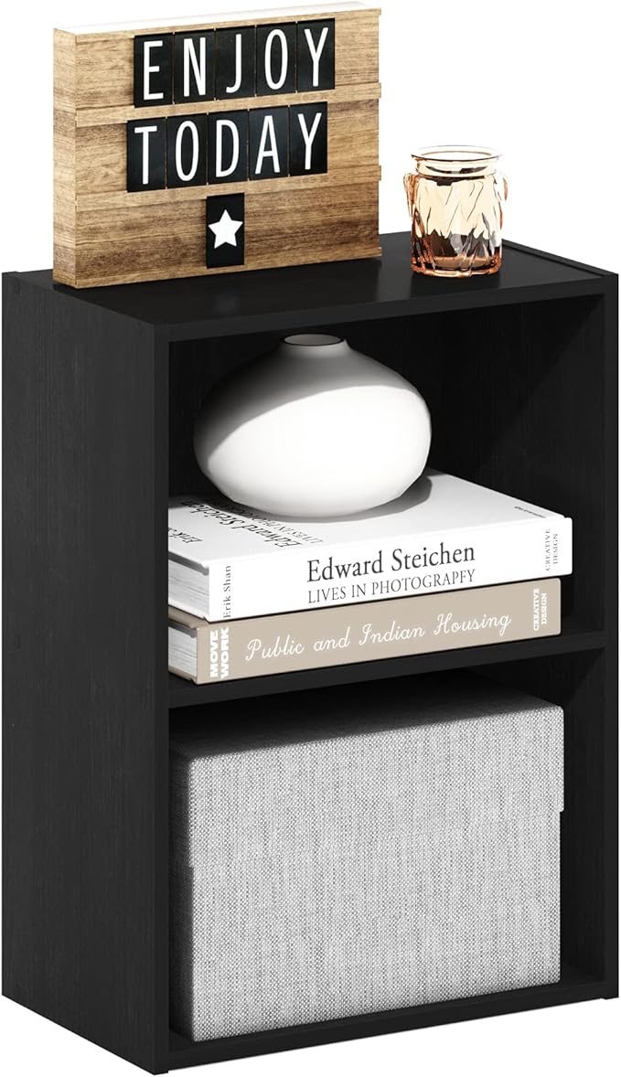 Furinno Luder Bookcase / Book / Storage, Blackwood 2-Tier by Furinno-FitsYourSpaceFitsYourBudget