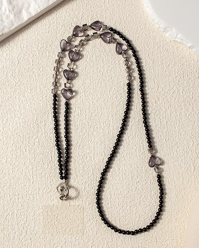 Phone Chain Crossbody Pearl Strap,Pearl Beaded Chain Shoulder Crossbody Lanyard with Phone Tether Patches Compatible with Most Phones Bag Purse - Image 7
