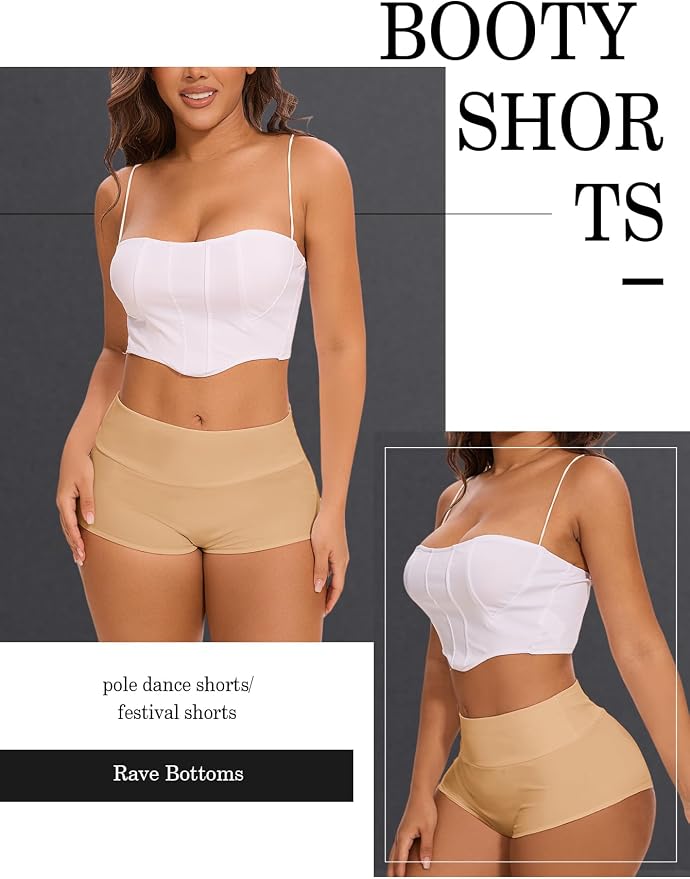 Cut Out Yoga Shorts Booty Butt Lifting Scrunch Shorts High Waisted Workout Gym Active Hot Pants - Image 3