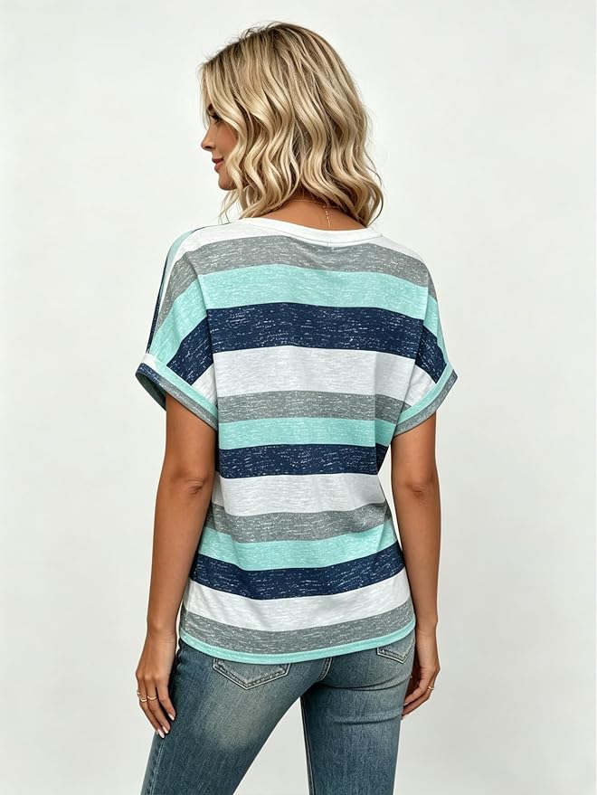 T Shirts Short Sleeve V Neck Tees Womens Tops Beach Vacation Fashion Clothes 2026 Casual Summer Spring Fall Outfits - Image 4