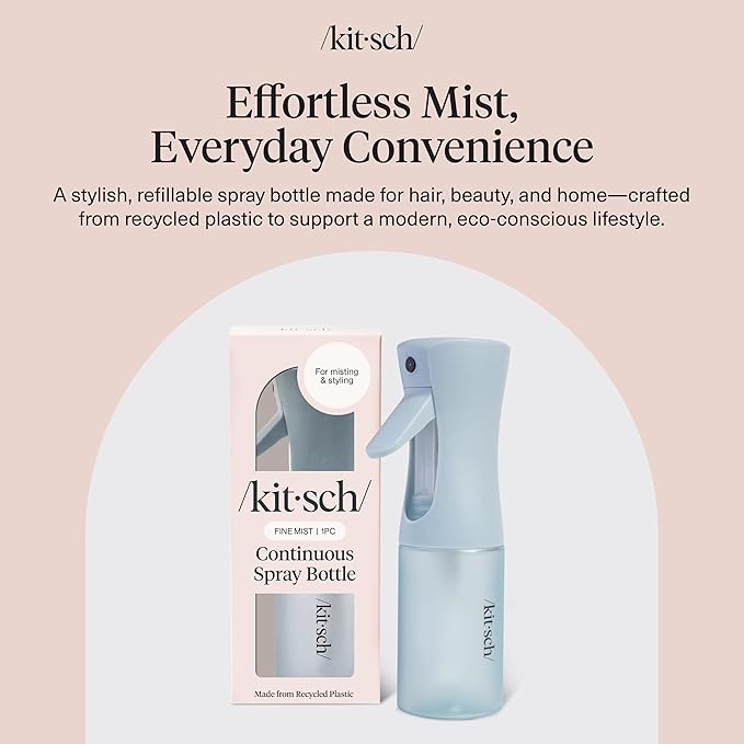 Kitsch Continuous Spray Bottle for Hair – Haze Blue, 150ml | Fine Mister Spray Bottle & Water Spray Bottle – Recycled Hair Spray Bottle – Spray Bottles for Cleaning, Styling, & More - Image 3