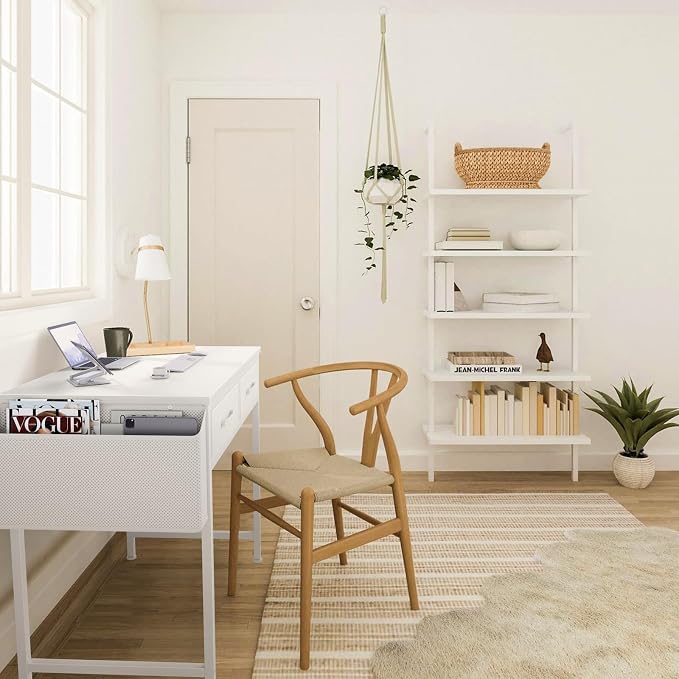 DLisiting 32 Inch Small White Desk with 2 Drawers, Study Writing Computer Desk with Storage Drawer for Bedroom Home Office, Vanity Table Without Mirror for Girls Small Spaces - Image 2