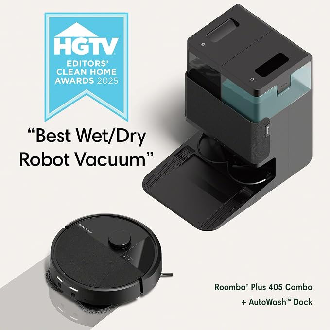 iRobot Roomba Plus 405 (G181) 2in1 Vacuum & Mop Robot with AutoWash Dock - Dual Spinning, Smart & Fast Mapping, Ideal for Pet Hair, Self-Empties 75 Days, Intense Suction, Pad Washing & Drying - Image 3