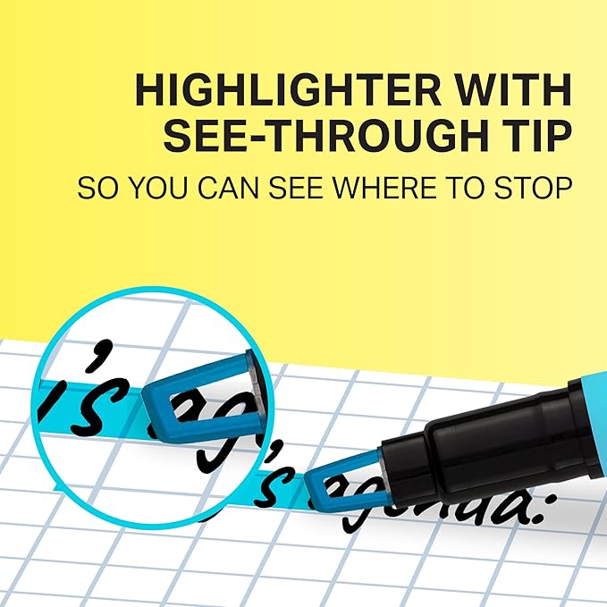 Sharpie Clear View Highlighters, With See-Through Chisel Tip, Assorted Colors, 12 Count - School, Teacher, Office Supplies - Image 2