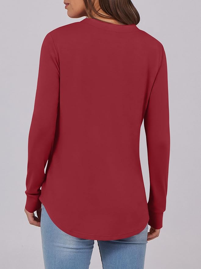 ANRABESS Women's Long Sleeve Shirts 2026 Spring Fashion Dressy Casual Tops Trendy Henley Blouses Cute Work Outfits Clothes - Image 5