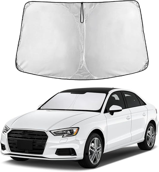 EcoNour Windshield Sunshade Compatible for Audi A3 2014-2018 2019 2020, Sun Visor for Front Windshield & Window Sun Shade Cover, UV Heat Blocker & Protector, Car Accessories by EcoNour