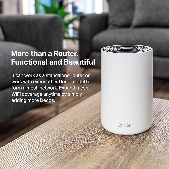 TP-Link Deco XE75 AXE5400 Tri-Band WiFi 6E Mesh System - Covers up to 2900 Sq.Ft, Replaces WiFi Router and Extender, AI-Driven Mesh, New 6GHz Band, 1-Pack - Image 7