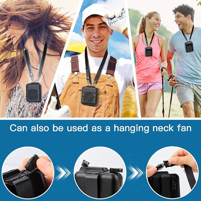 Koonie Portable Waist Belt Cooling Fan Rechargeable, 23h Use Time, 5100RPM Strong Airflow with 3 Speed Levels, Personal Under Shirt Fan for Men,Hands-free Clip on Pants Fan for Outdoor Working,Jobsite - Image 4