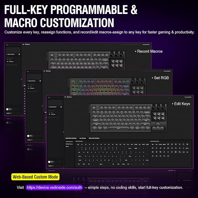 K1 Pro Macro Keyboard, Wired Only Full-Key Programmable On-Board Keypad, Custom Gaming Streaming Mechanical Keyboards with Screen & Knob, Gasket, RGB Backlit, Hot Swappable Shortcut Pad - Image 4