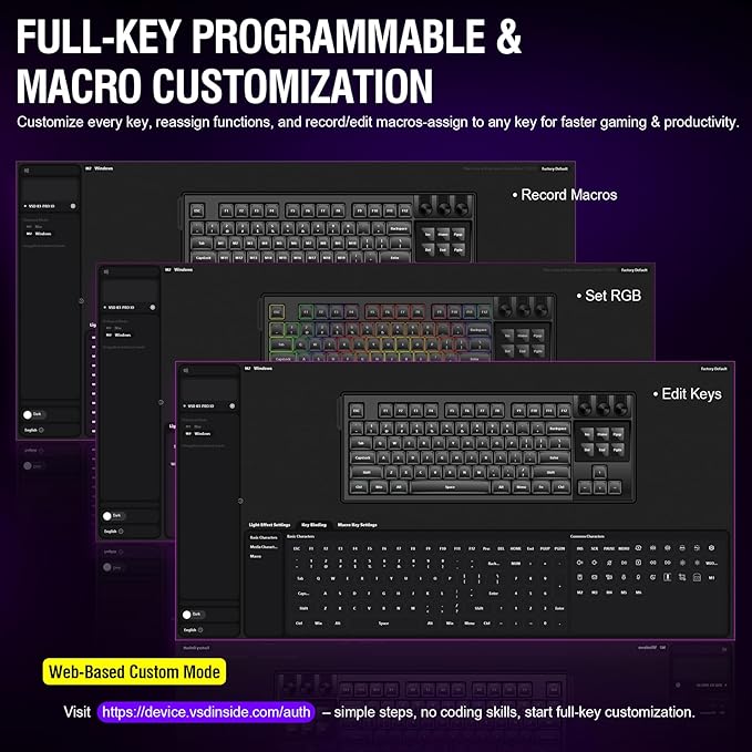 K1 Pro Macro Keyboard, Wired Only Full-Key Programmable On-Board Keypad, Custom Gaming Streaming Mechanical Keyboards with Screen & Knob, Gasket, RGB Backlit, Hot Swappable Shortcut Pad - Image 4