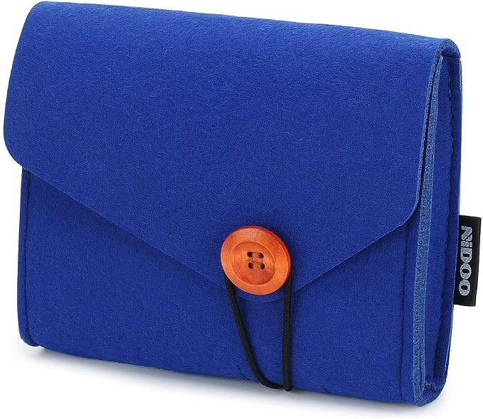NIDOO Portable Felt Storage Bag, Electronics Accessories Protective Case Pouch for MacBook Power Adapter, Mouse, Cellphone, Cables, SSD, HDD, Power Bank, Portable External Hard Drive, Blue - Image 2