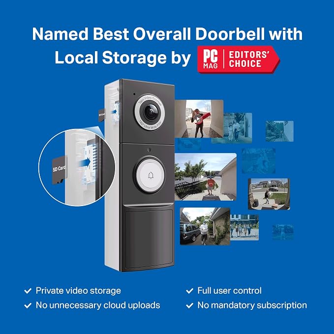 Tapo 2K+ Wired or Battery Powered Smart Video Doorbell with Chime - 180° Field of View, Person/Vehicle/Package Detection, Ring Call, 2-Way Audio, Subscription-Free Local Storage or Optional Cloud,D225 - Image 8