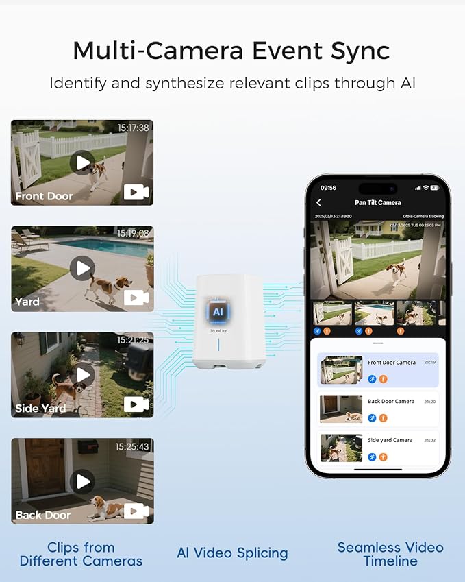 MUBILIFE 4K Ultra HD Solar Security Cameras Wireless Outdoor, No Subscription Required, Home Security Cameras System with 360° Auto Tracking, Color Night Vision, 2.4&5GHz WiFi, Easy Setup, 4-Cam Kit - Image 4