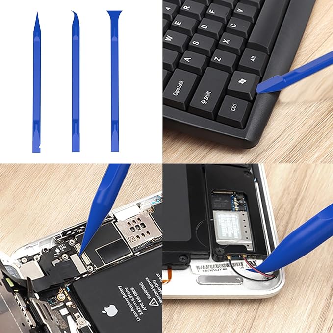 Repair Tools Kit for iPhone iPad MacBook Nintendo Switch PS4 Xbox Laptop - 5 Universal Triangle pry bar + 2 Spudger + 3 Big Spudger + 2 Metal Triangular spudgers(0.91") - Image 5