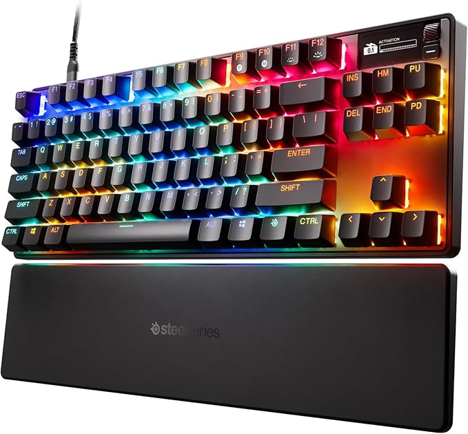 SteelSeries Apex Pro TKL Gen 3 Gaming Keyboard - OmniPoint 3.0 Analog Magnetic Switches, Quickset Auto-Presets (Rapid Trigger, Rapid Tap/SOCD, Protection Mode), OLED, RGB, PBT Keycaps, USB-C, Black by Unknown