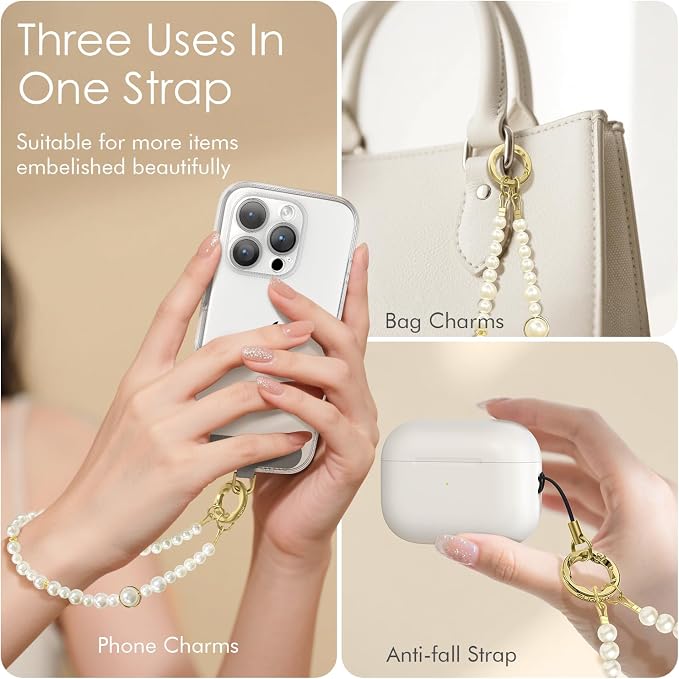 SURPHY Phone Charm, Handmade Beaded Phone Wrist Strap with Tether Tab | Phone Charm Strap, Phone Chain with Premium Metal Buckle, Wrist Strap Fits Cellphone Cases, Wallets, Bags, Keys - Image 2