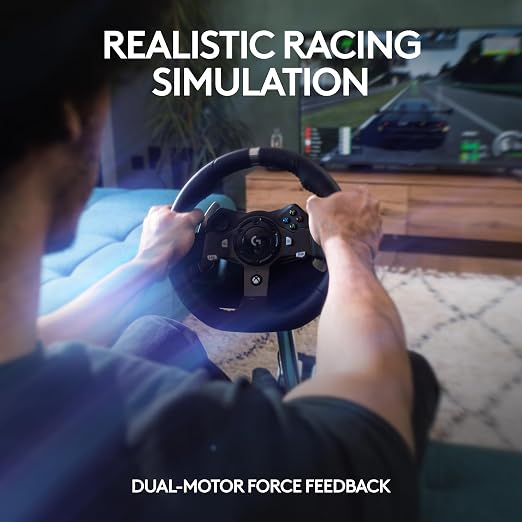 Logitech G920 Racing Wheel and Pedals for Xbox X|S/Xbox One/PC | Real force feedback, stainless steel paddle shifters, leather steering wheel cover, for Xbox Series X|S, PC, Mac - Image 2