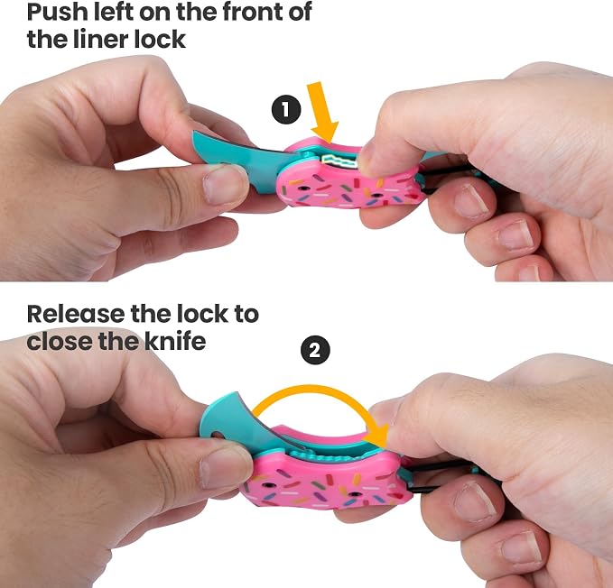 FUNBRO Small Pocket Knife for Women, Edc Knives Tool | Cute Donut Folding Box Cutter with 1.34 Inch Sharp Blade, Great Gift for Her - Image 4